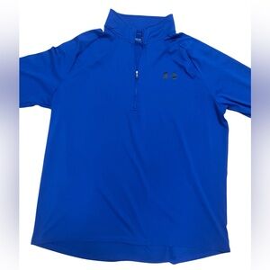 Under Armour HeatGear Men’s Large Blue 1/4 Zip Performance Training Pullover